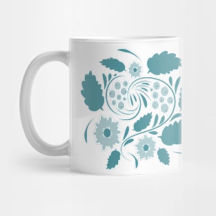 Folk floral art print  Flowers abstract art  poster Mug